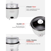 CUCKOO One Touch Rice Cooker 6-Cup (Uncooked) / 12-Cup (Cooked), Small Rice Cooker & Warmer with Steamer Tray, Versatile Grain Cooker, Soup Maker, Auto Keep Warm, White (CR-0601C)