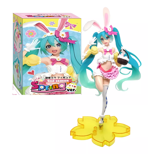 Figura de anime mingsheng Hatsune Miku 23 cm modelo Kawaii de PVC orejas de conejo adornos coleccionables juguetes de Navidad regalos