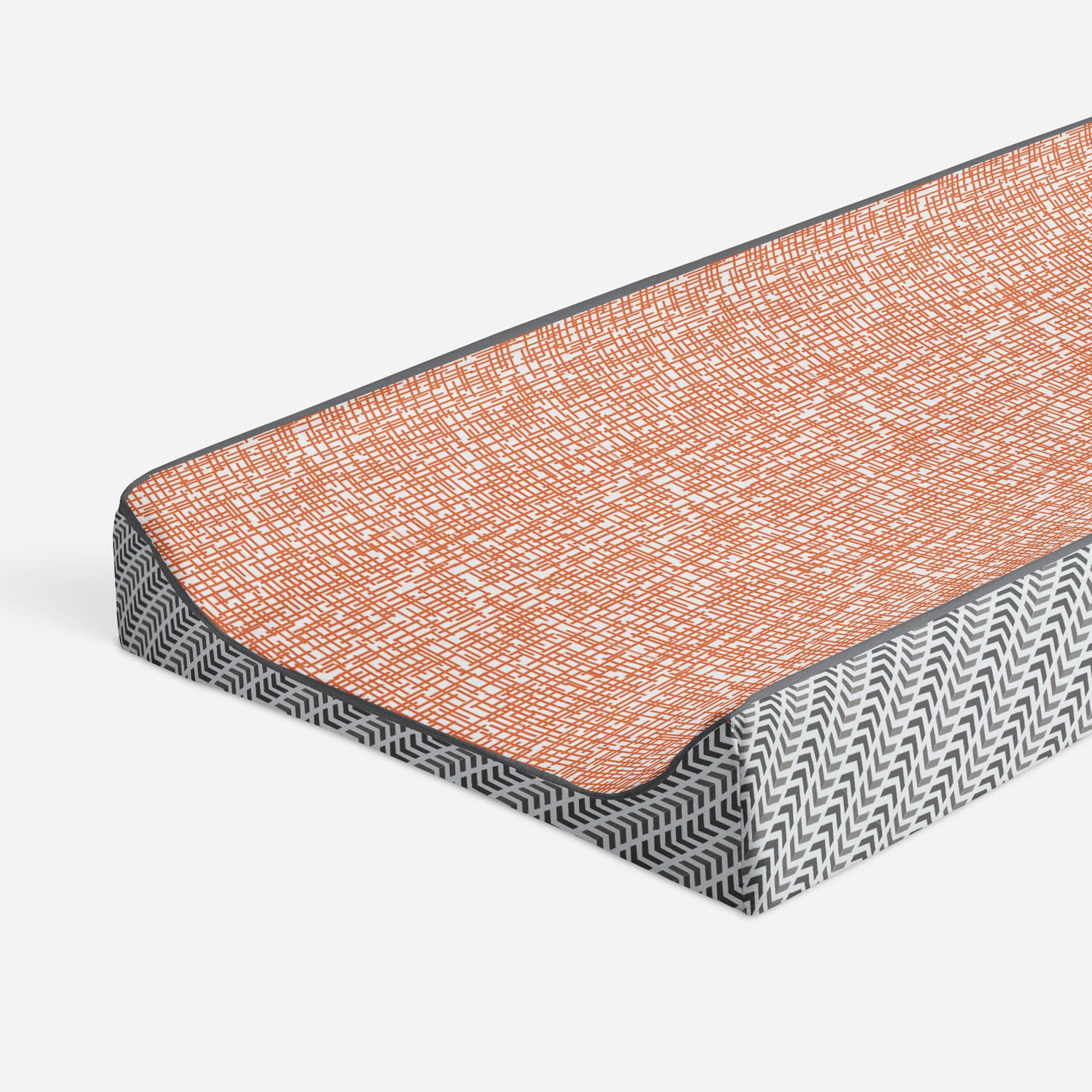 Construction Yellow/Orange/Grey/Blue Boys Quilted Changing Pad Cover