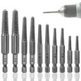 thumbnail image 1 of Screw Extractor Set,10 Pcs Screw Extractor,1/4inch Hex Shank Broken Screw Extractor,Screw Remover & Extractor Bit Set, 1 of 8