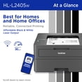 thumbnail image 2 of Brother HL-L2405W Impresora láser monocromática compacta inalámbrica con impresión móvil, salida en blanco y negro | Incluye prueba de suscripción de actualización (1), Amazon Dash Replenishment Ready, 2 of 5
