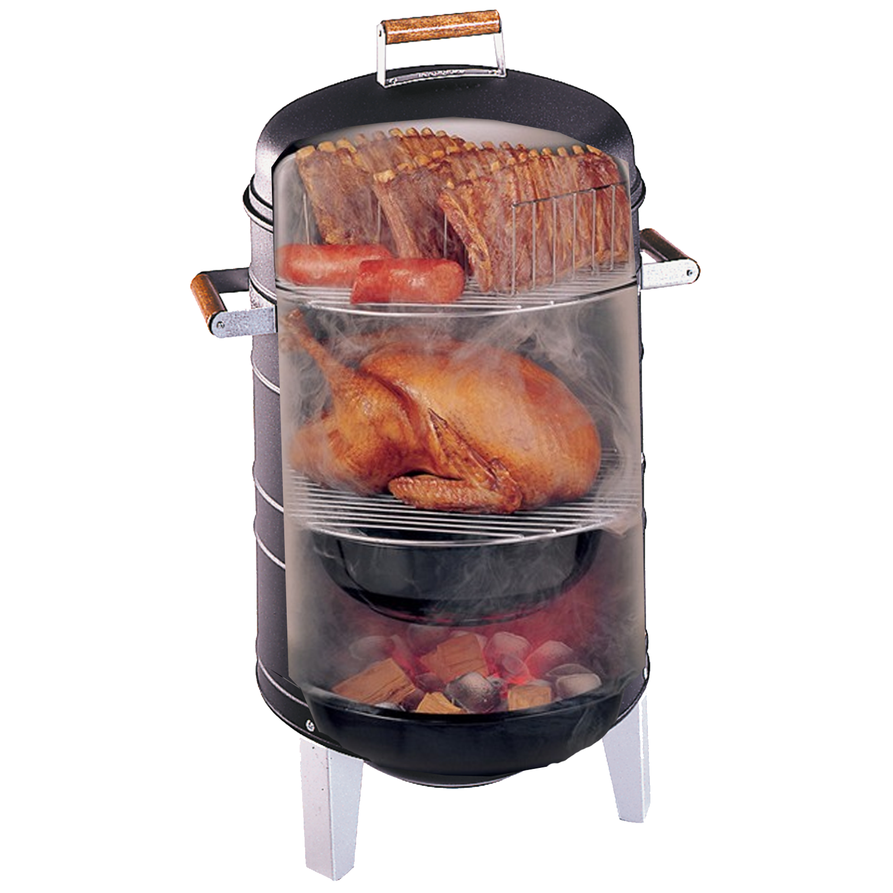 Americana Charcoal Water Smoker with 2 Levels of Cooking - image 2 of 7