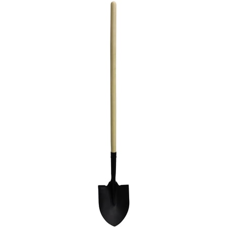 Workforce Tools Round Point Shovel - Sturdy 48” Wooden Handle - Heavy Duty 16 Gauge Steel Head