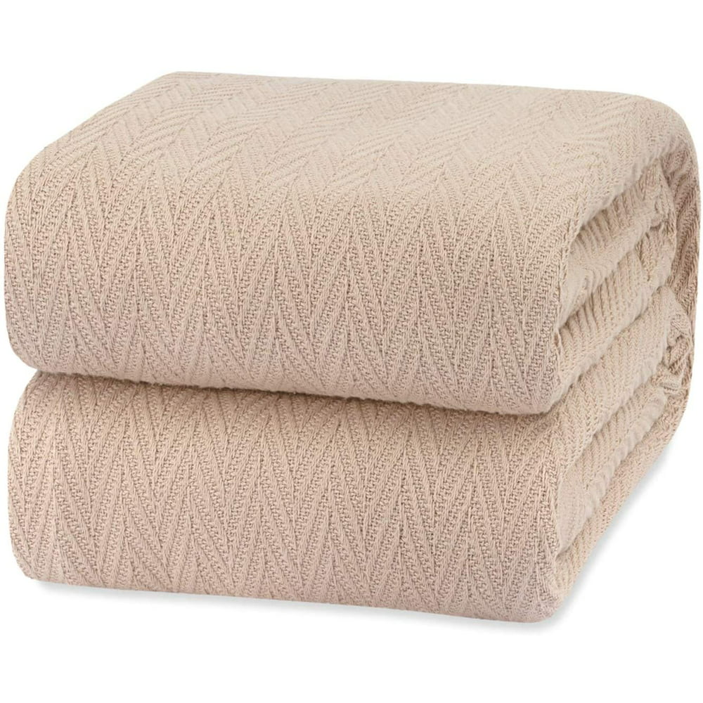 Luxury Thermal Cotton Blankets, King Size- Beige - Walmart.com