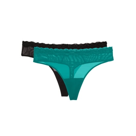 

Smart & Sexy Women s Lace Trim Thong Panty 2-Pack Style-SA1376