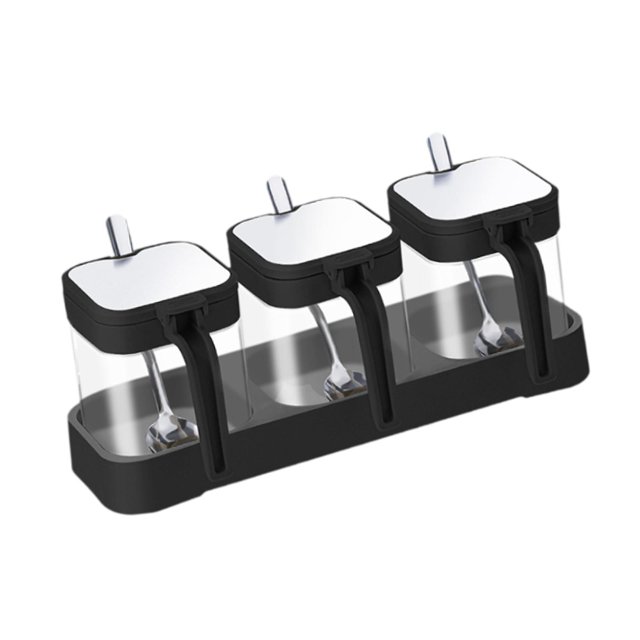 Juego de almacenamiento de especias de cocina, tarros de especias, bote de especias de cocina multiusos, juego de condimentos para pimienta, azúcar, r negro