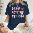 thumbnail image 4 of Summer Tops for Women Shirt Trendy Bow Tee Watercolor Pastel Bow Oversized T Shirts for Women Navy XL, 4 of 4