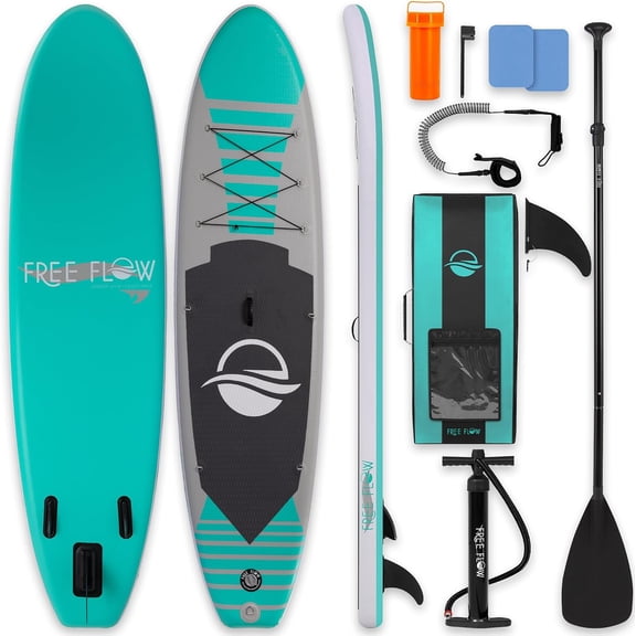 SereneLife Premium Inflatable Stand Up Paddle Board (6 Inches Thick) w/ SUP Accessories and Carry Bag | Wide Stance, Bottom Fin for Paddling, Surf Control, Non-Slip Deck Youth and Adult Standing Boat