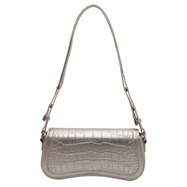 Bolso Hobo elegante para mujer, bolso tipo cartera de PU con correa ajustable, bolso de viaje (plata)