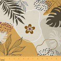 Homewish Adult Modern Minimalst 01, Wheat Cycle Stripes Abstract Room Decor Fabric by the Yard, Leaf Cherry Blossoms Sewing Fabric, Lightweight Room Decor