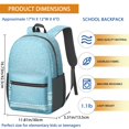thumbnail image 5 of 17 Inch Lightweight Backpack,PVC Waterproof Oxford Fabric, Ergonomically Designed, with Large Capacity, Denim Cowboy Jean Style, 5 of 5