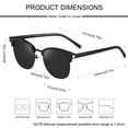 thumbnail image 3 of KANASTAL Polarized Sunglasses for Women Men Demi-rimmless Frame Square Black Sun Glasses For Driving Traveling Shopping, 3 of 7