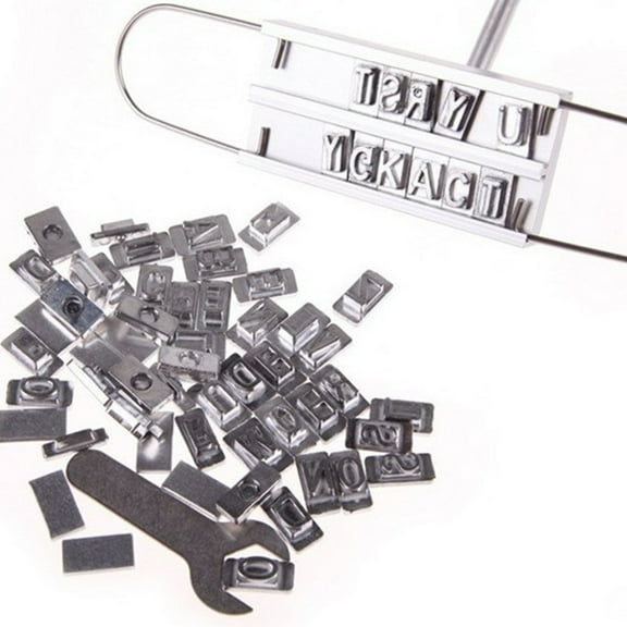 BESTOYARD Aluminum BBQ Branding Iron with 55 Letters for Customizing Steak Names and Messages Silver