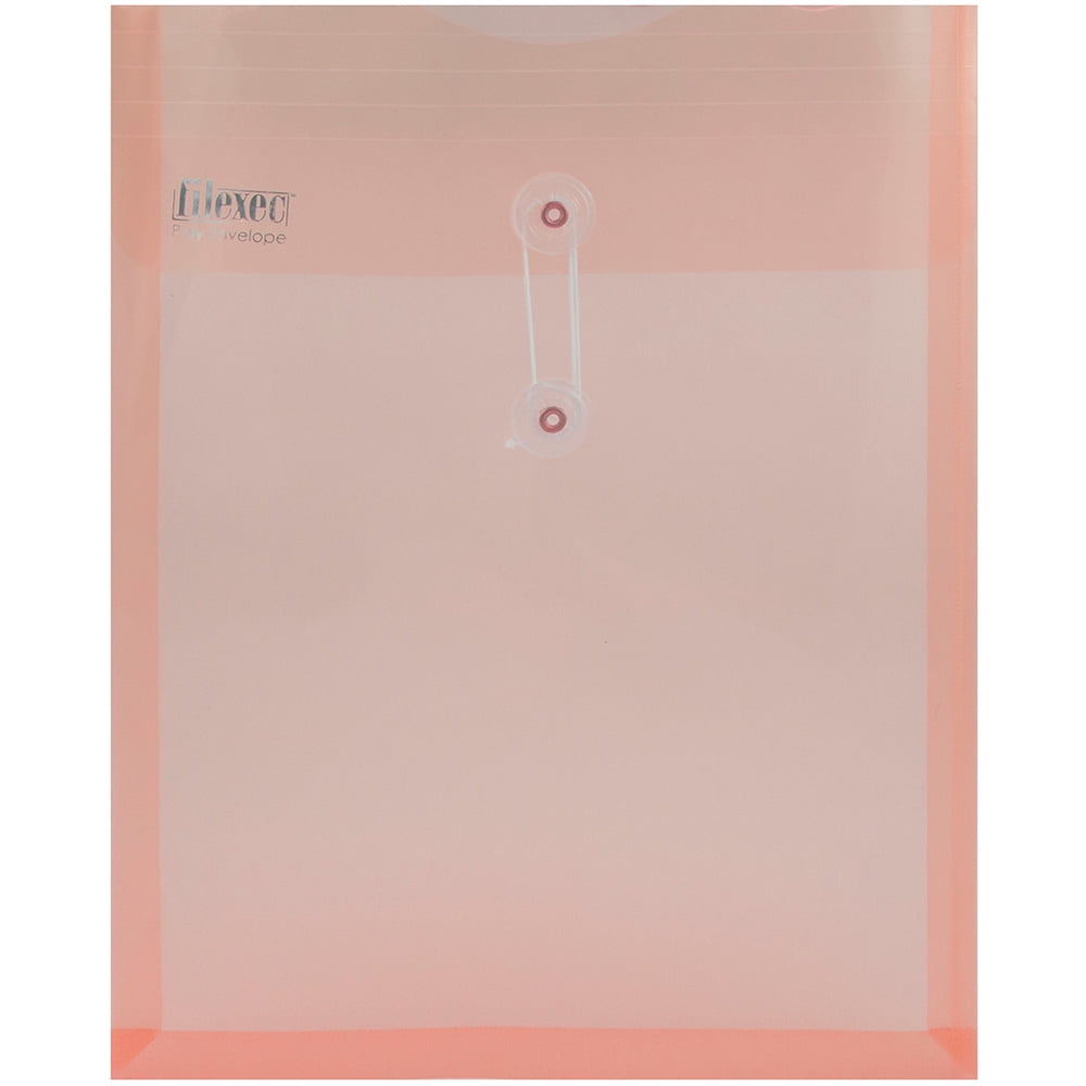 JAM Paper Plastic Envelopes with Button & String Tie Closure, Letter