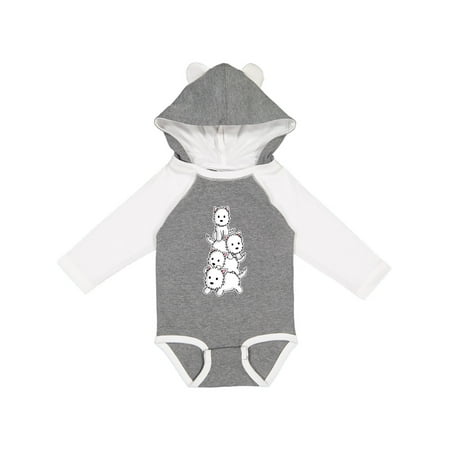 

Inktastic kawaii westie stack Gift Baby Boy or Baby Girl Long Sleeve Bodysuit
