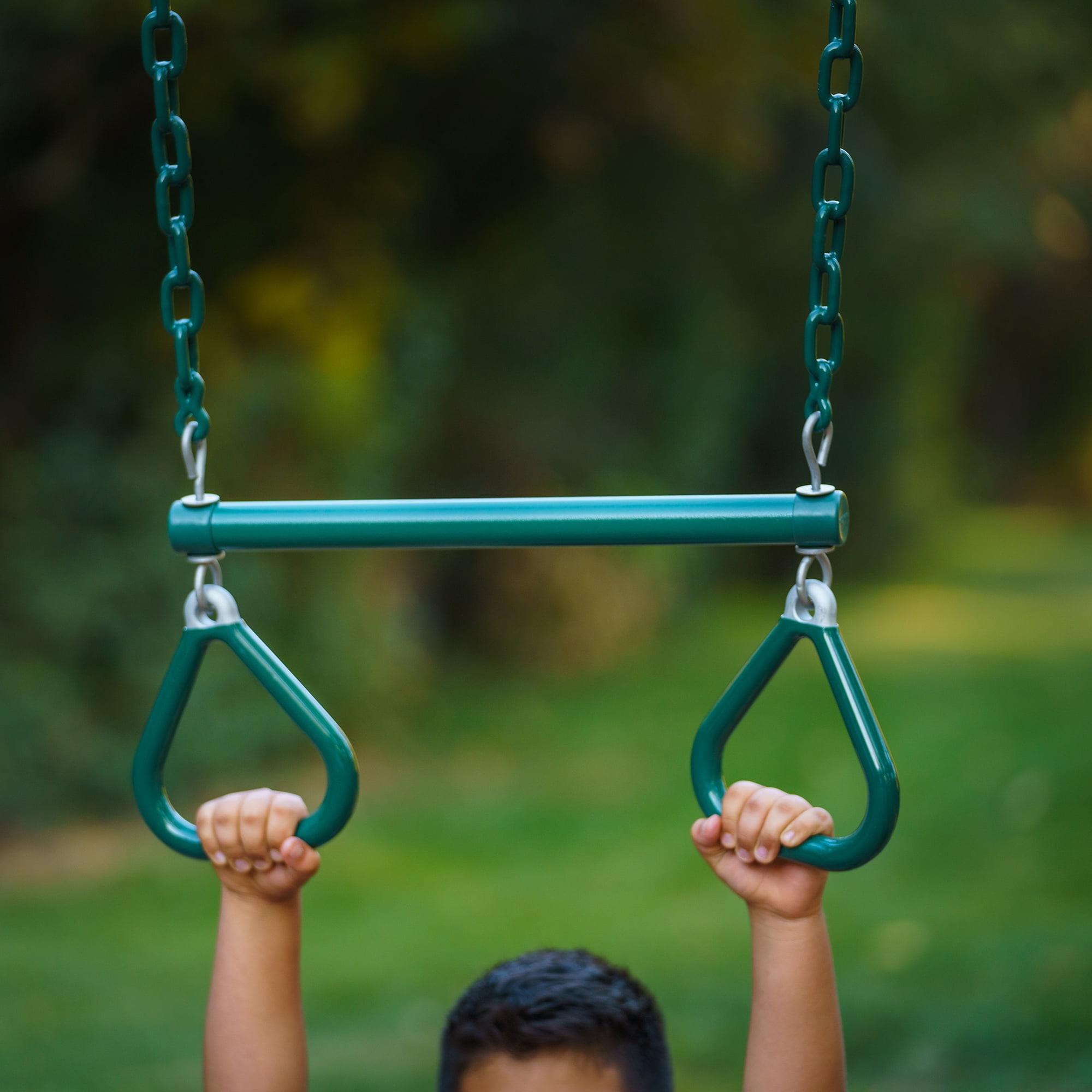 Lifetime Kid's Metal Swing Set with 2 Belt Swings and Trapeze Bar - 9 feet (91137)
