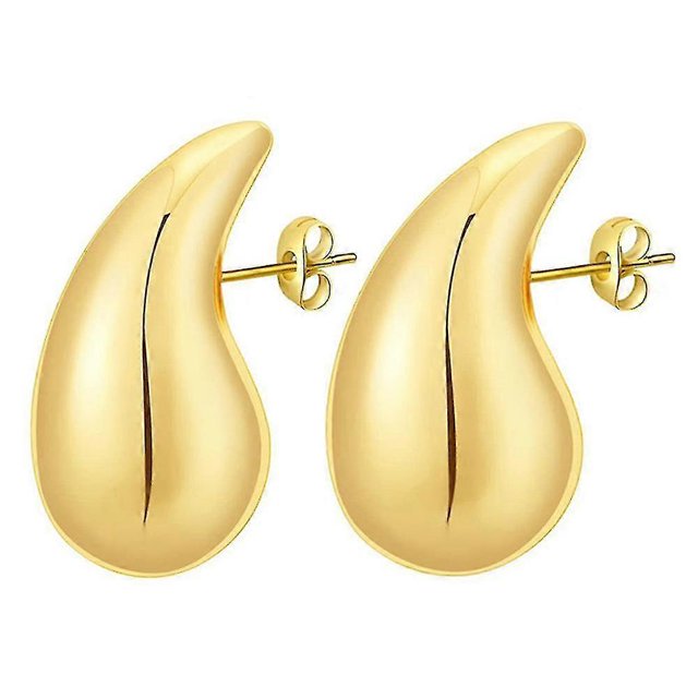 Pendientes de gota de agua Yashi con forma de lágrima para mujer y niña aretes de aro gruesos para uso diario para bodas fiestas regalos de joyería de moda Oro