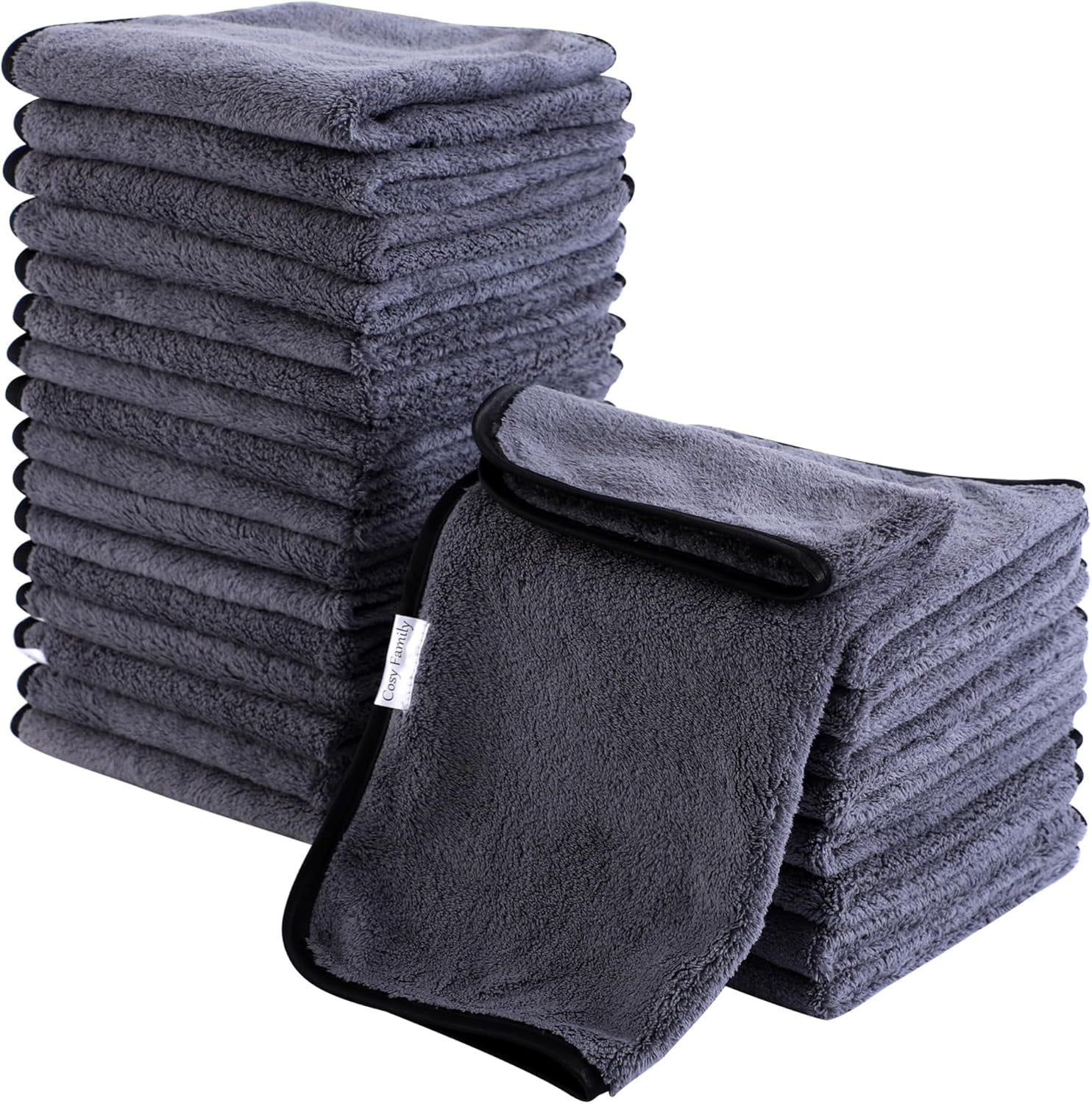 24 Pack Soft Washcloths Set 12x12 Inches Quick Drying Highly Absorbent Coral Velvet Towels for Bath Spa Facial Kitchen Warm Colors