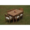 thumbnail image 5 of Grade-A Teak Dining Set: 6 Seater 7 Pc: 60" Rectangle Table And 6 Veranda Arm Chairs Outdoor Patio WholesaleTeak #WMVRg, 5 of 5