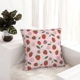 thumbnail image 6 of Pofeuu Floral Strawberr Print Double-sided plush pillowcase Square Throw Pillow Covers Pillows Cover for Living Room Bedroom Sofa Couch Cushion Cover（No pillow core）-22"x22", 6 of 7