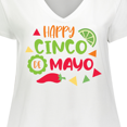 thumbnail image 4 of Inktastic Happy Cinco De Mayo with Lime and Red Pepper Women's Plus Size V-Neck T-Shirt, 4 of 5
