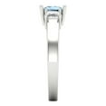 thumbnail image 3 of 1.11 ct Brilliant Princess Cut Natural Sky Blue Topaz 14k White Gold Three-Stone Bridal Wedding Engagement Promise Anniversary Ring for Women size 4.25, 3 of 7