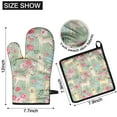 thumbnail image 6 of Labrador Dog and Flower Floral Kitchen Oven Mitt and Pot Holder Sets 2 Pcs for Baking, Cooking and Grilling, Heat Resistant Up To 392 °F, 6 of 7
