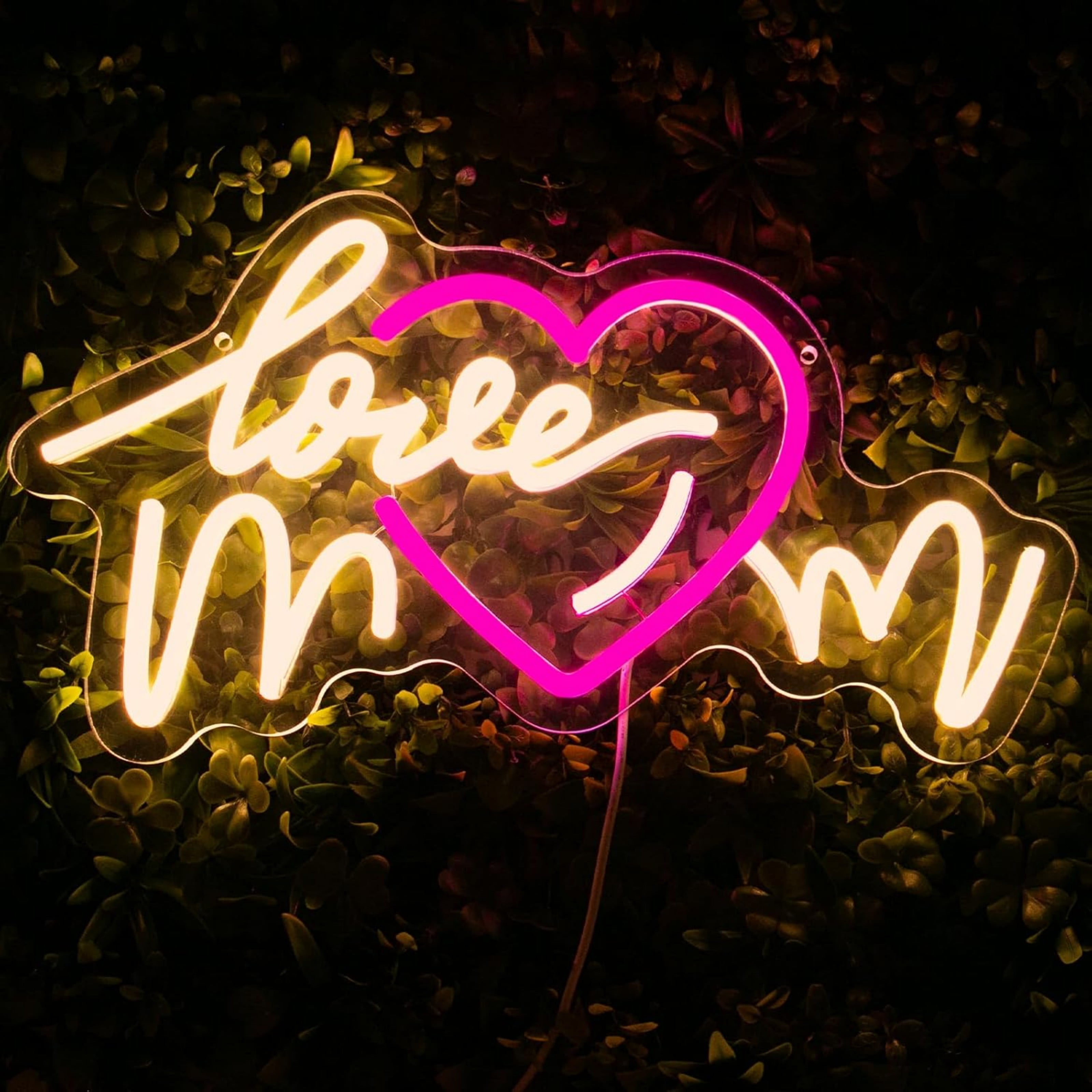 UPONRAY Love Mom Neon Signs, 15.7"*8.7" Dimmable & USB-Powered LED Neon Light, Stylish Wall Decor as gifts for Mother's Day, Mother's Birthday