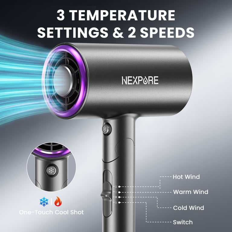 Nexpure 1800W Professional Ionic Blow Dryer with Attachments photo 6