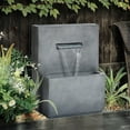 thumbnail image 3 of LuxenHome Cascading Gray with Speckled Black Rectangle 26-Inch Tall Resin Garden Fountain with Planter, 3 of 6