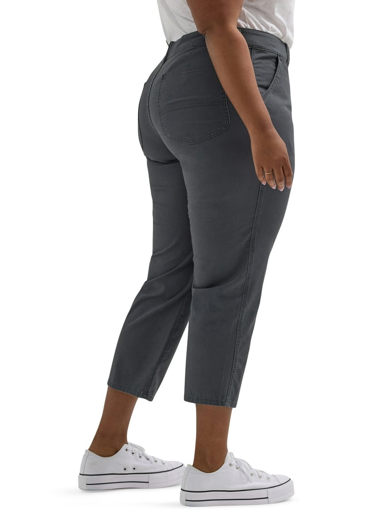 Lee Women's Plus Heritage Mid Rise Slim Straight Carpenter Crop