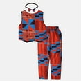 thumbnail image 5 of GUNIA Toddler Boy Suits Boys Wedding Outfit Kids Baby African Print Vest Tops Pants Headband Ankara Clothes 3Pcs Dashiki Set Boys Outfit Set Red 2-3 Years, 5 of 9