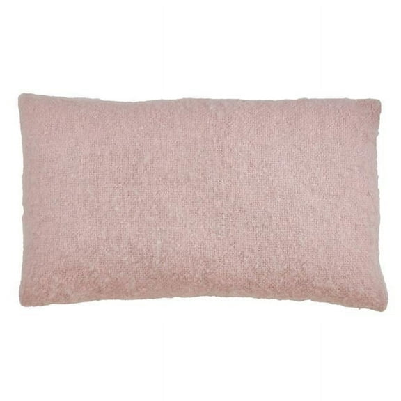 Saro Lifestyle 215.P1423BP 14 x 23 in. Faux Mohair Poly Filled Throw Pillow, Pink