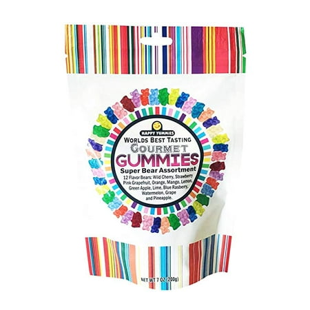 Happy Yummies Worlds Best Tasting Gummies 1 Pack (Super Bear Assortment (Best Tasting Bacon In The World)