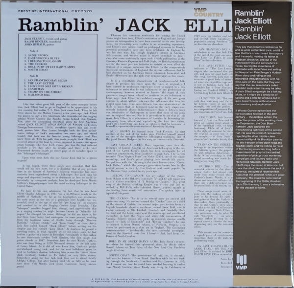 Ramblin Elliott Jack - Ramblin Jack Elliott - 180-Gram Blue Colored Vinyl - Music & Performance