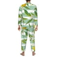 thumbnail image 5 of Bingfone Men'S Pajama Set 2 Piece Loungewear Pjs, Long Sleeve With Pajama Pants-Lemon, 5 of 9
