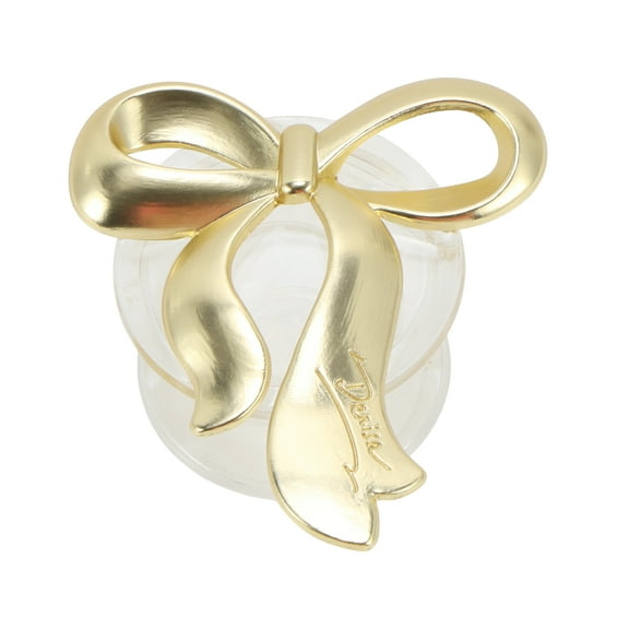 Unique Bargains 1 Pc Phone Grip Matte Bow Adhesive Phone Stand Gold Tone