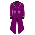 thumbnail image 1 of IROINNID Manteau Trench pour Homme Réduit Loisir Gothique Queue-de-Pie Steampunk Rétro Queue-de-Pie Revers Médiéval Manteau de Cour Robe Manteau Ajusté, Violet, 1 of 4
