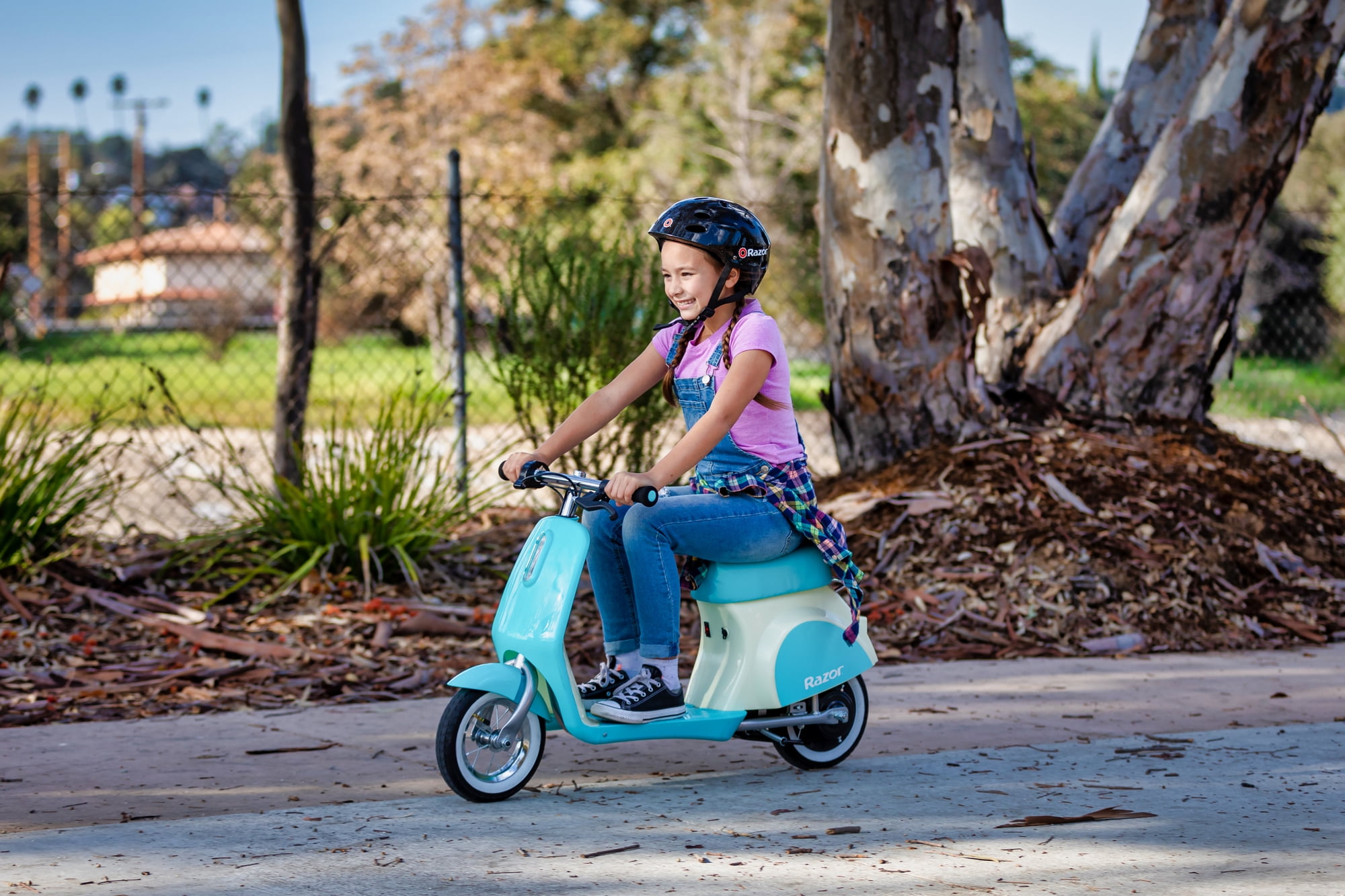 Razor Pocket Mod Petite - Blue, 12V Miniature Euro-Style Electric Scooter for Kids Ages 7+