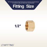 LTWFITTING 1/2 Brass Compression Cap Stop Valve Cap,Brass Compression Fitting(Pack of 10)