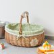 thumbnail image 4 of Cesta de almacenamiento de tela escocesa verde, cesta de comida, cesta de mimbre para huevos, regalo portátil, fruta de Picnic, bambú tejido pequeño esquí esquí Gafas de esquí, 4 of 5