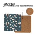 thumbnail image 4 of Xecao Vintage Floral for MDF Cork Coaster 4 Pcs,Drink Coasters,Suit for House Warming Gifts New Home ,Coffee Table Decor-Square, 4 of 7