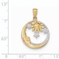 thumbnail image 2 of Beautiful 14k and Rhodium D/C Moon, Stars, and Sun Pendant, 2 of 2