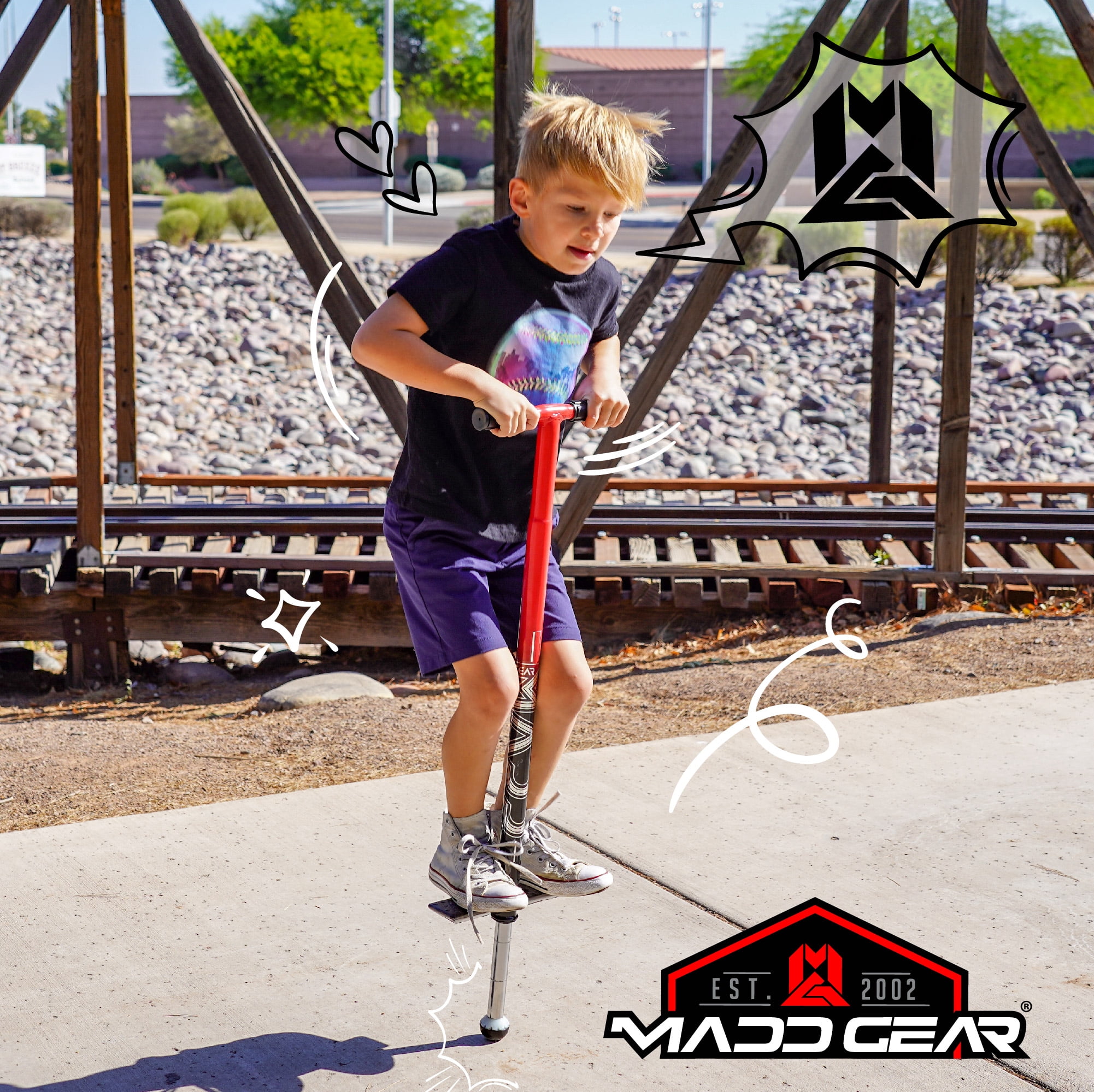 Madd Gear Pogo Stick -Red/Black- For Kids 8 and Up - Unisex