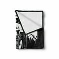 thumbnail image 2 of Tarot Soft Flannel Fleece Throw Blanket, Tarot Card for Emperor Woodcut Style Illustration Monochromatic Artwork, Cozy Plush for Indoor and Outdoor Use, 70" x 90", Black and White, by Ambesonne, 2 of 6