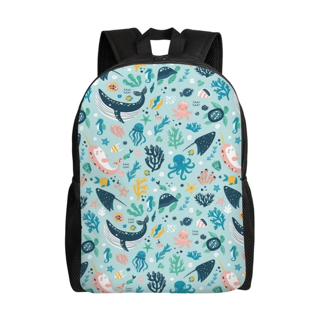Balery Sea Animal Mochila - Mochila Estilosa y Duradera para Laptop de 15 Pulgadas con Tela Oxford Impermeable