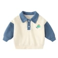 thumbnail image 1 of Gibobby Blusas Para Niñoses Niños Niños Niño pequeño Bebé Niños Niñas Manga larga Lindo Patchwork de dibujos animados a rayas Sudadera Blusa Tops Trajes Ropa(Azul, 2-3 Años), 1 of 3
