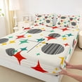 thumbnail image 3 of Manfei Modern Geometric Twin Sheet Sets,Rhombus Circle Pattern Twin Fitted Sheet,Black Beige Red Flat Sheet For Men Women,Breathable Home Decor,3 Pieces, 3 of 7