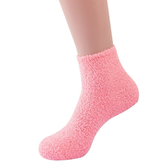 Unisex Plain Ankle Socks Cozy Plush Winter Socks Warm Soft Floor Casual Home Socks