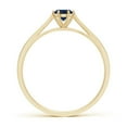 thumbnail image 2 of ANGARA Natural Tapered Shank Blue Sapphire Solitaire Ring with Diamonds in 14K Yellow Gold for Women (Size-4mm) | September Birthstone, Anniversary, Jewelry Gift for Women | Natural Sapphire Ring, 2 of 8